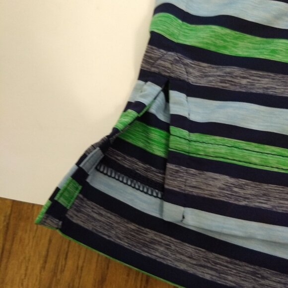 Footjoy Striped Green Blue Polo Embroidered Logo PGA National Size Medium	Collar - Picture 5 of 12